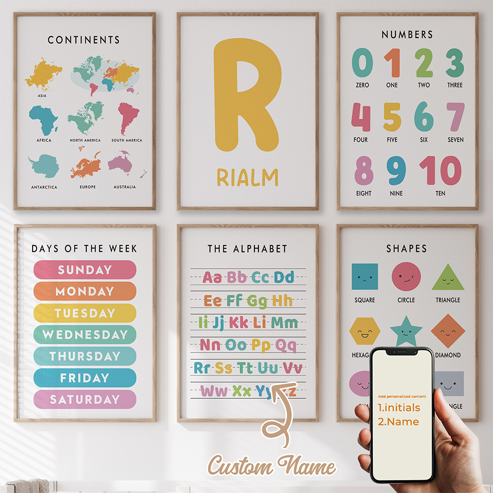 6pcs Personalized Education Le - Kids Education Name 评论和价格