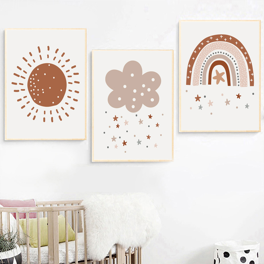 Boho Nursery Poster Canvas Pri - Kids Education Name 评论和价格